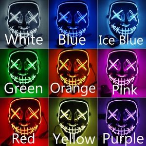 Halloween Grow Purge Mask 4 Mode LED Light EL Mask